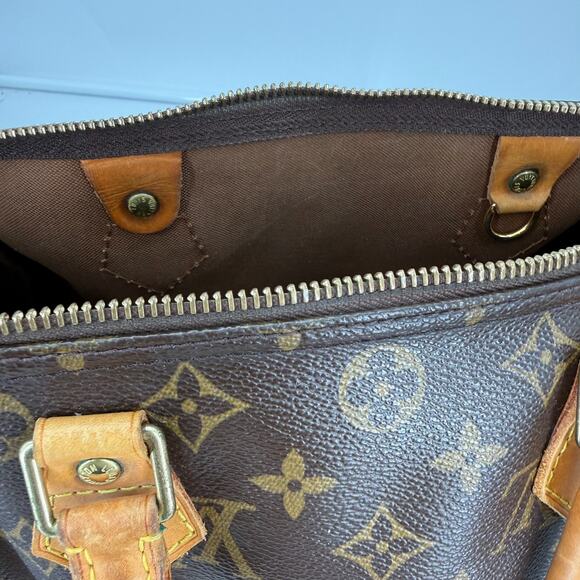 Louis Vuitton Monogram Speedy 30 Boston Bag Hand Brown M41526 Made in USA 2006 - Picture 14 of 16